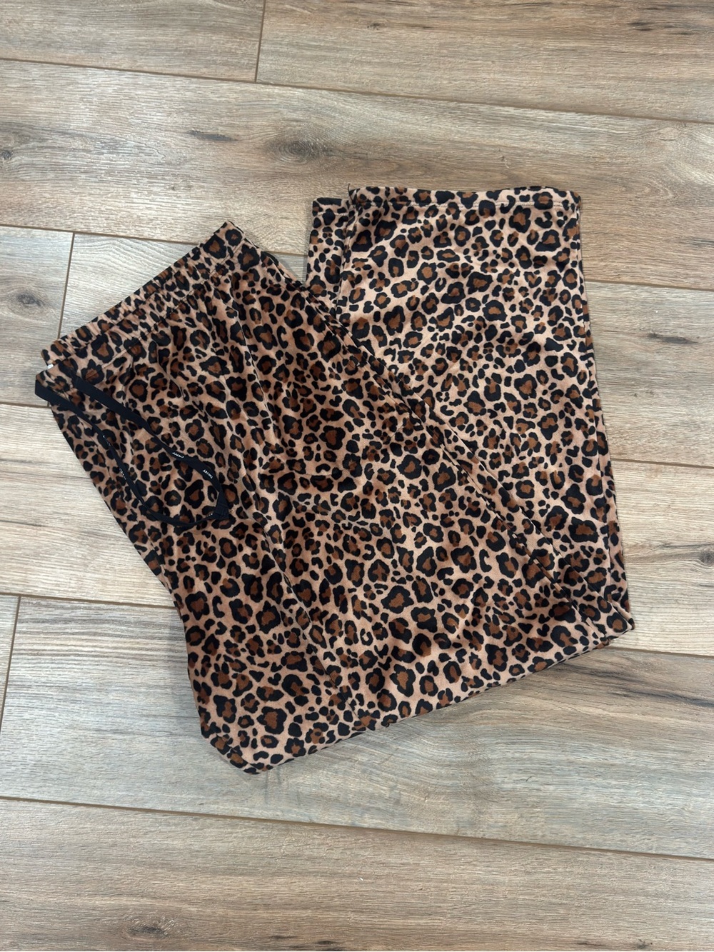 DKNY Y2k Leopard Print Fuzzy Wide-leg Pajama Pants | Size XL